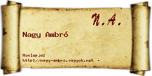 Nagy Ambró névjegykártya